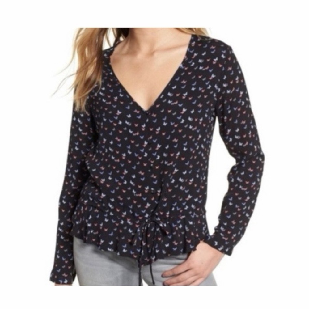 Rails Beaux Mariposa Butterfly Print Blouse‎